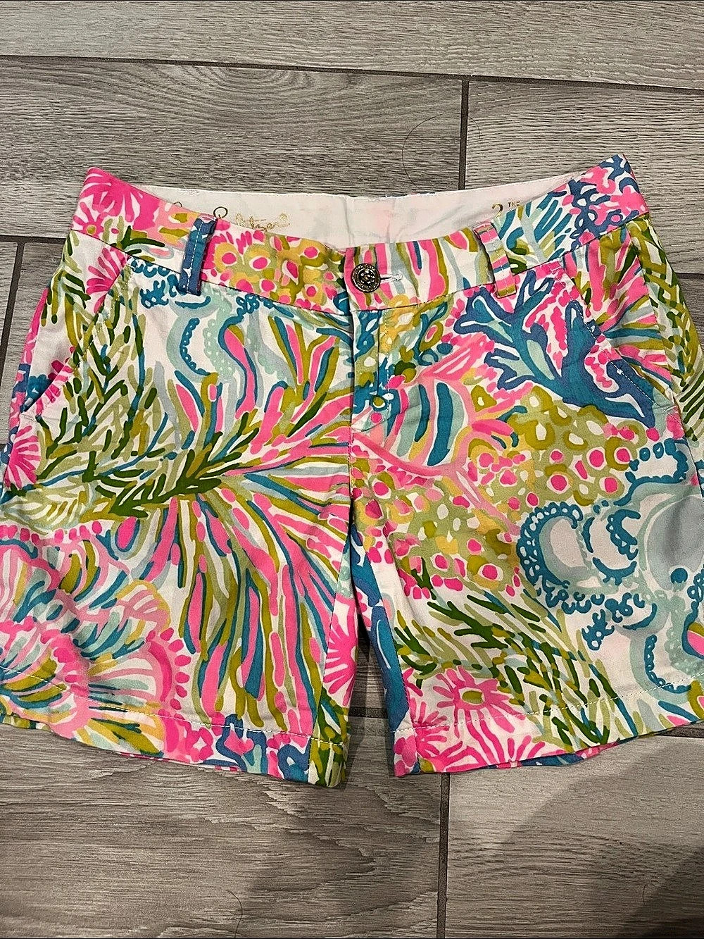Lilly Pulitzer The Jayne Short Floral Shorts Pink & Blue Size 2